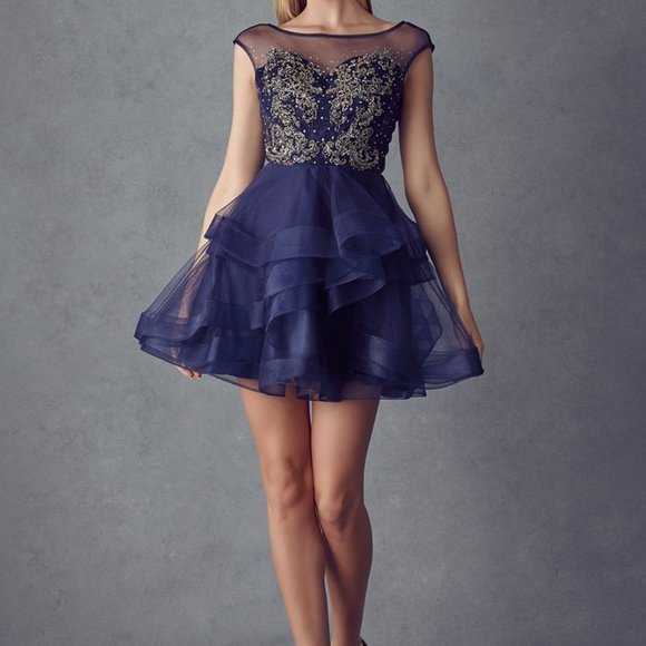 Illusion Halter Neck A-Line Prom Dress JT820